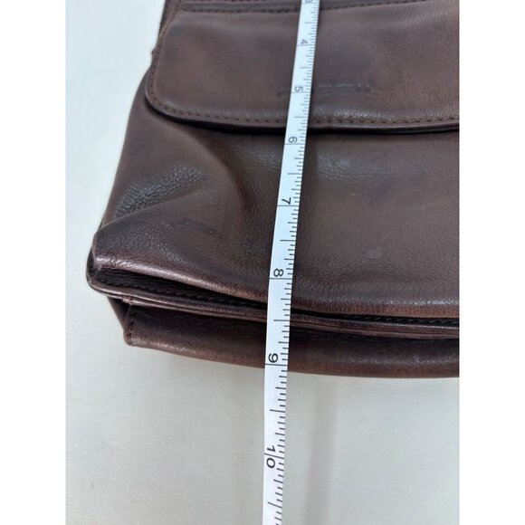 Vintage Fossil Pebbled Brown Leather Crossbody Bag - Picture 7 of 16